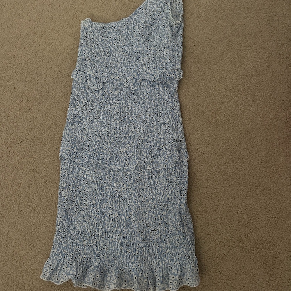Princess Polly Light Blue One-Shoulder Dress